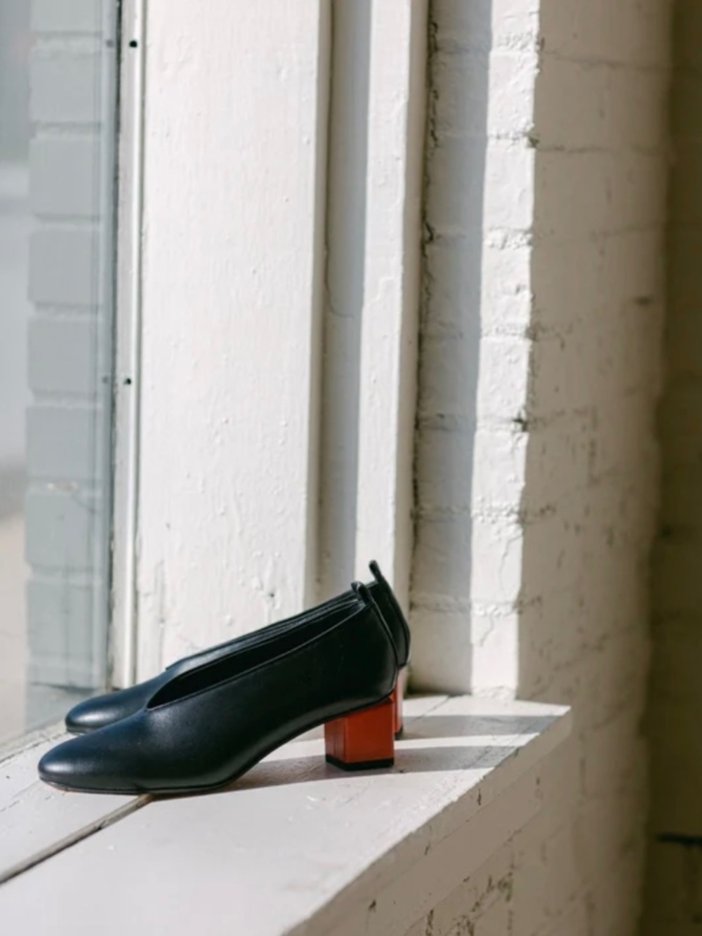 gray matters mildred classic nero rosso block heels women size US 6